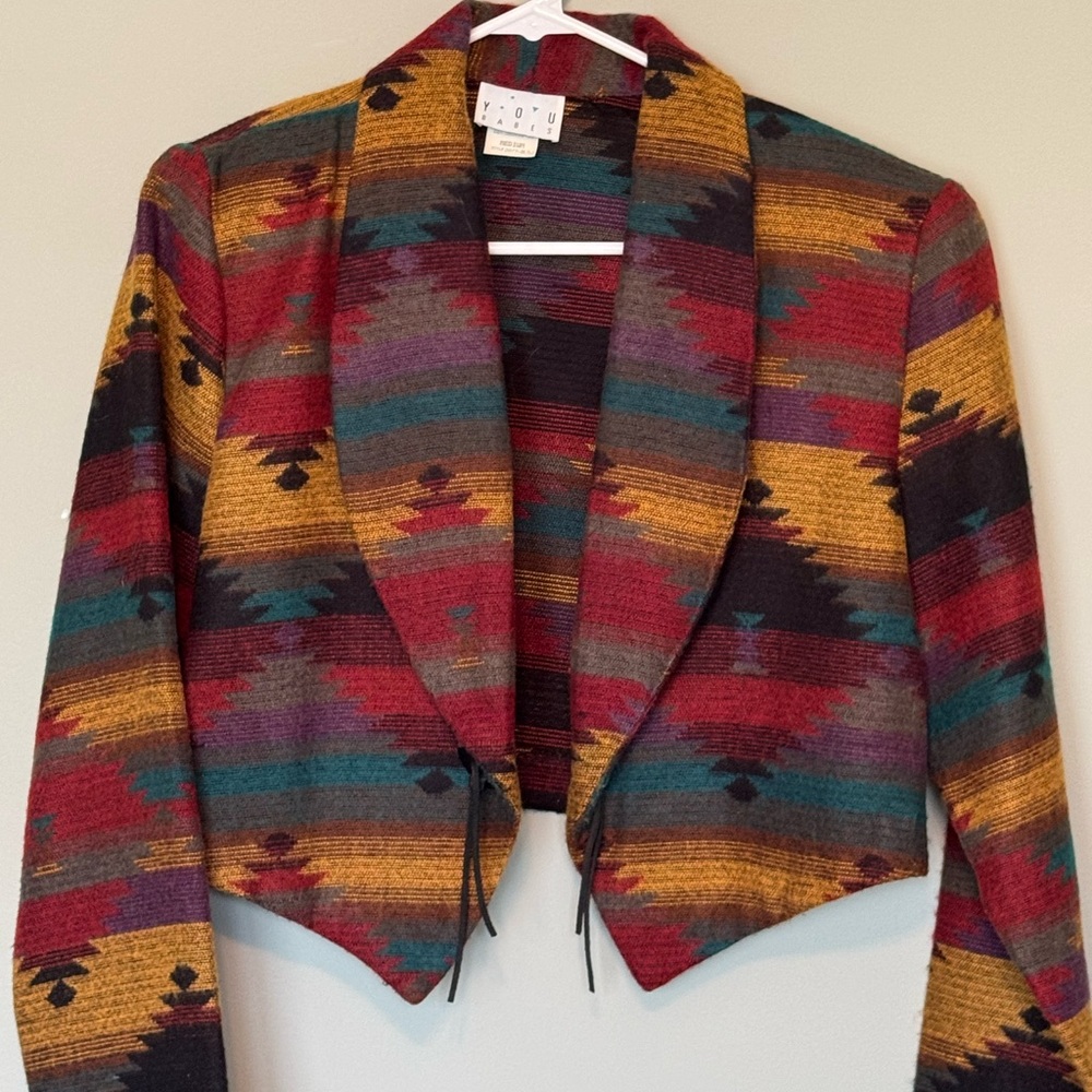 Vintage Colorful Southwestern Patterned Jacket